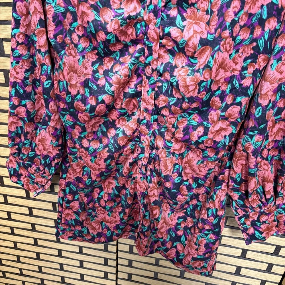 Fate Bohme Floral Button Down Ruched Dress Size Large - Picture 5 of 10